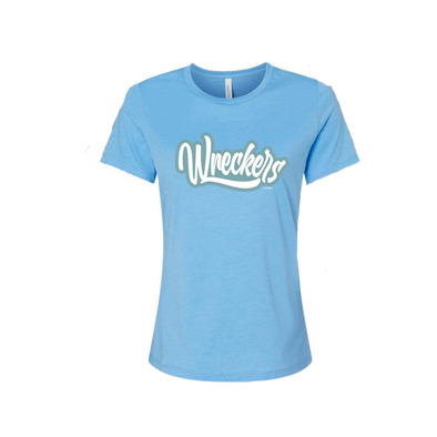 Chattanooga Lookouts Wreckers Text Curve Ladies Tee