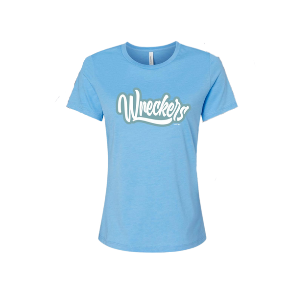 Chattanooga Lookouts Wreckers Text Curve Ladies Tee